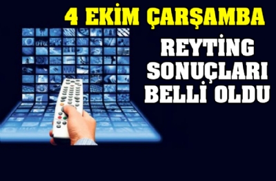 4 Ekim Çarşamba reyting sonuçları belli oldu