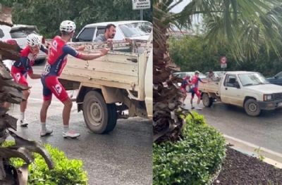 Cumhurbaşkanlığı bisiklet turuna leke düştü! Bisikletçiler kamyonet itti
