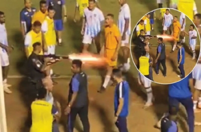 Polis dehşeti! Futbolcuyu bacağında vurdu