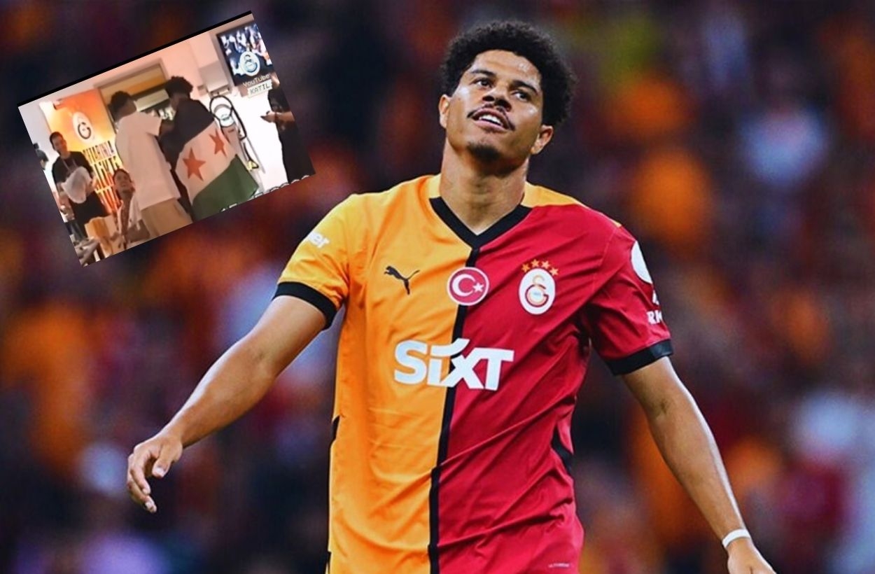 Gabriel Sara bayrağı boynuna taktı! Suriye sesinle gurur duyuyor