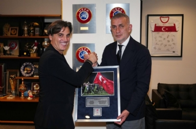 TFF Başkanı Hacıosmanoğlu ile Montella vedalaştı